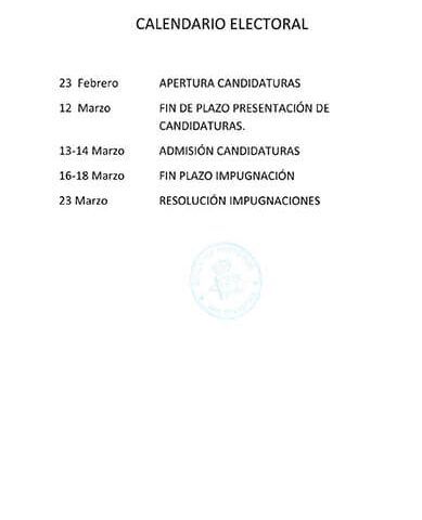 CALENDARIO ELECTORAL