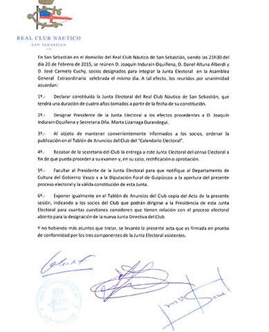 ELECCIONES A LA JUNTA DIRECTIVA DEL RCNSS