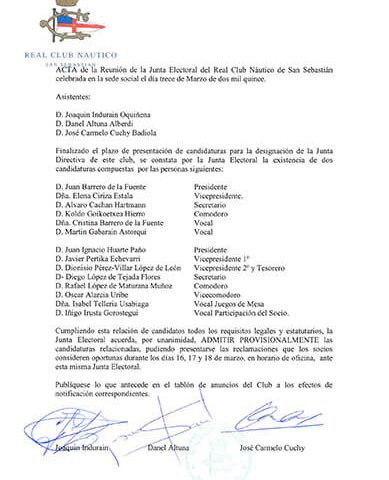 ADMISIÓN PROVISIONAL CANDIDATURAS